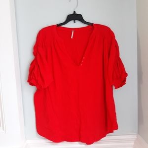 FREE PEOPLE orange blouse, Large